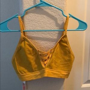 PINK bralette with cross front and sparkles